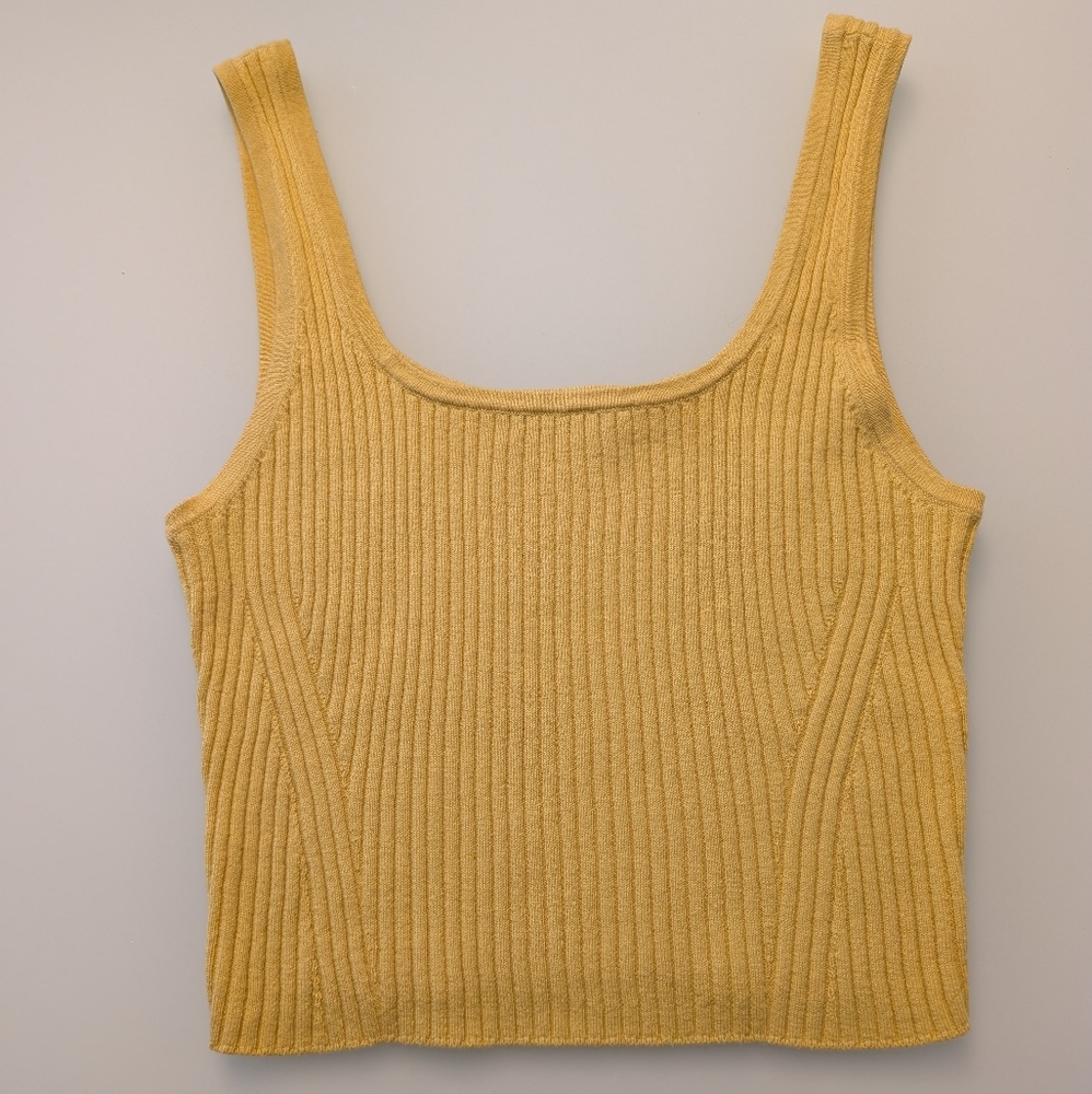 Everlane Mustard Ribbed Tank Top